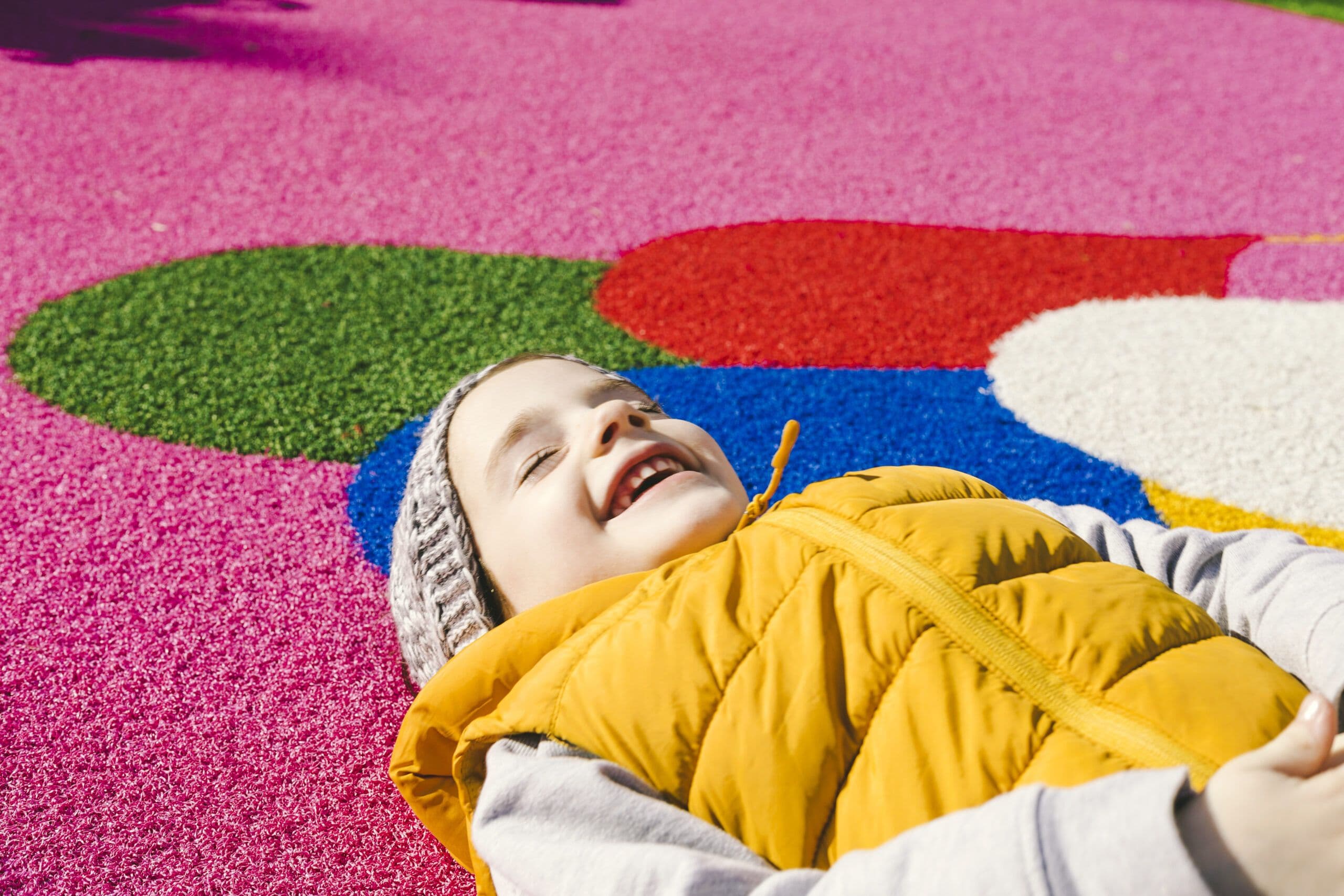laughing girl rubber ground scaled